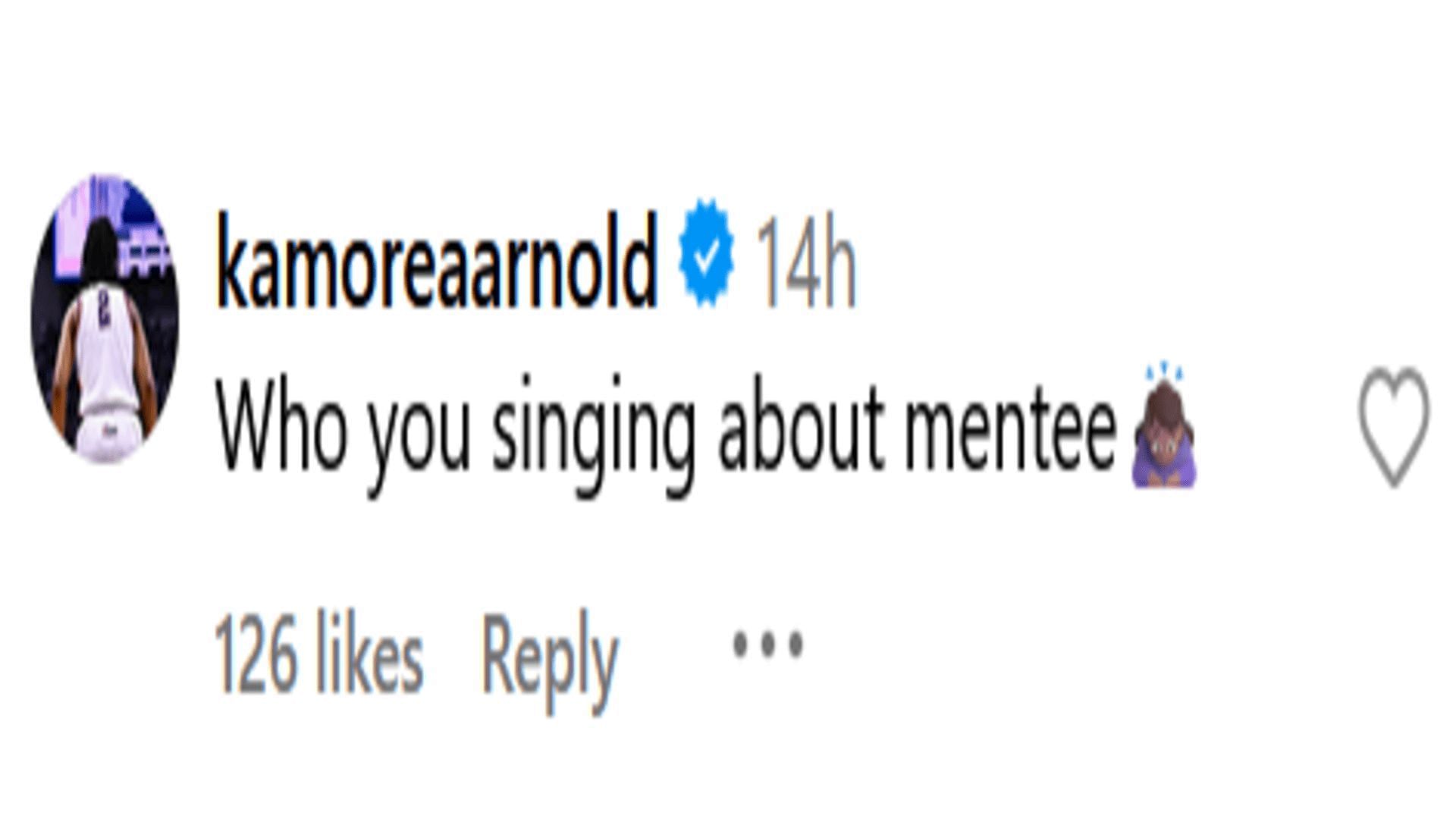 Image via the comments of Aaliyah Edwards' Instagram post.